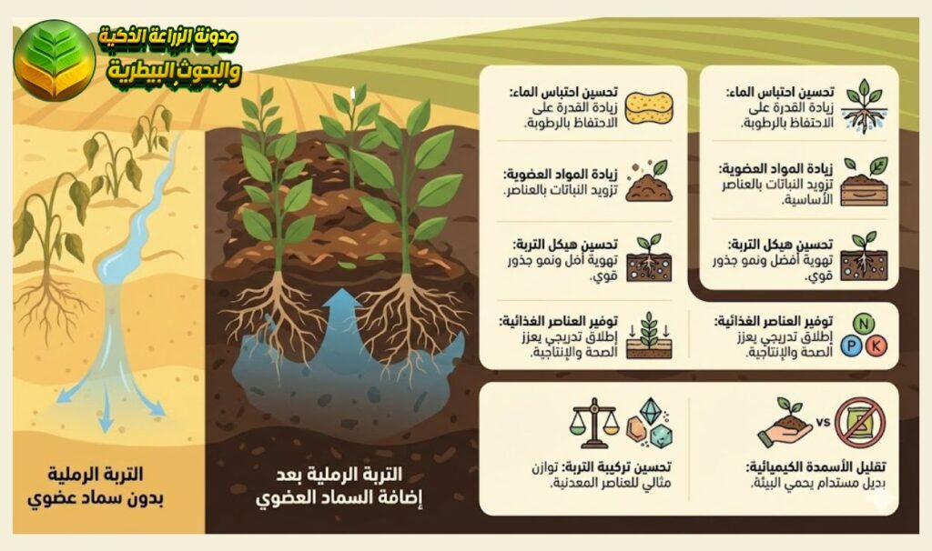 فوائد استخدام السماد العضوي في التربة الزراعية الرملية
