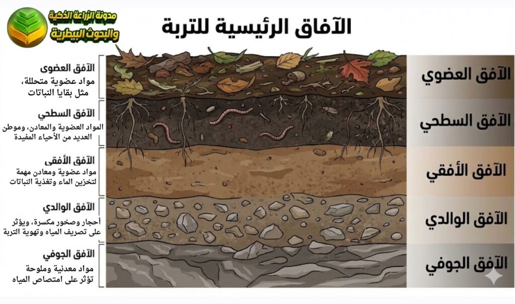 الآفاق الرئيسية للتربة: