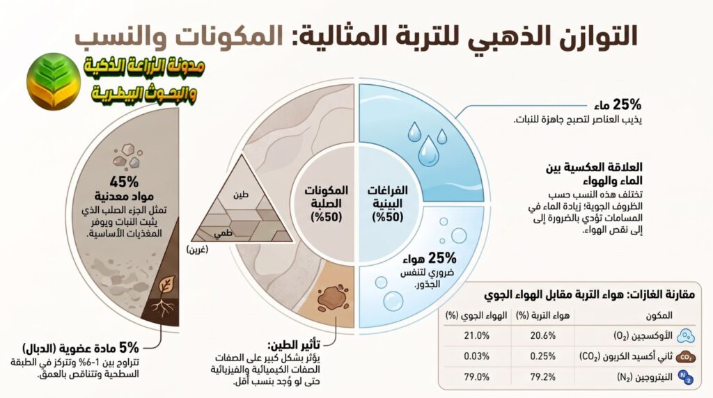 المكونات الهيكلية والحيوية للتربة الزراعية