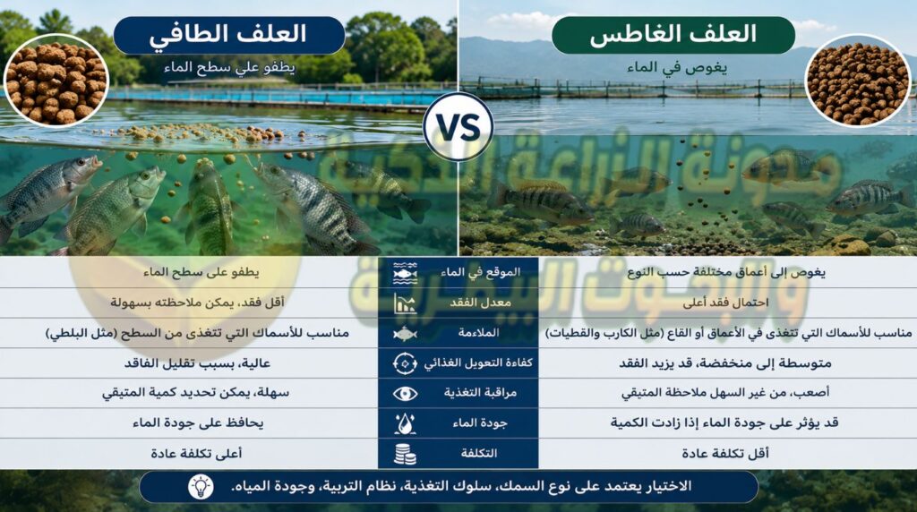 الأعلاف الطافية والغاطسة
