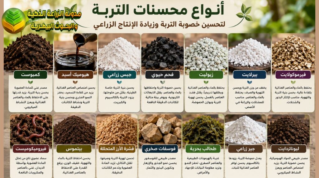 أنواع محسنات التربة