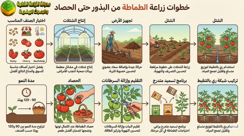 خطوات زراعة الطماطة من البذور حتى الحصاد