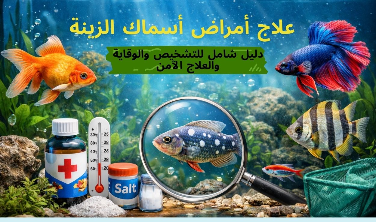 علاج أمراض أسماك الزينة: دليل شامل للتشخيص والوقاية والعلاج الآمن