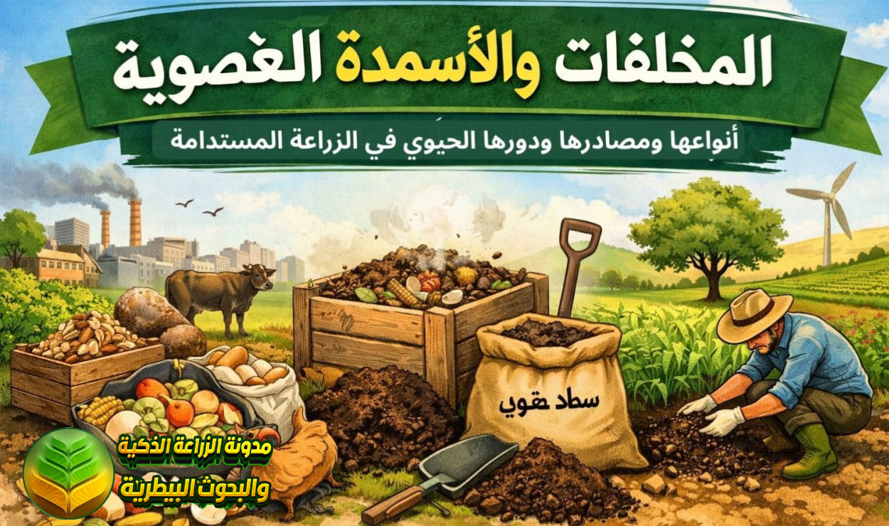 الأسمدة العضوية أو المخلفات العضوية انواعها واشكالها ومصادرها