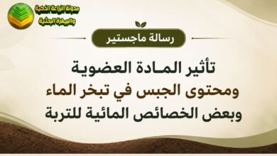 ترشيد استهلاك مياه الري: دراسة تأثير المادة العضوية ومحتوى الجبس في تبخر الماء