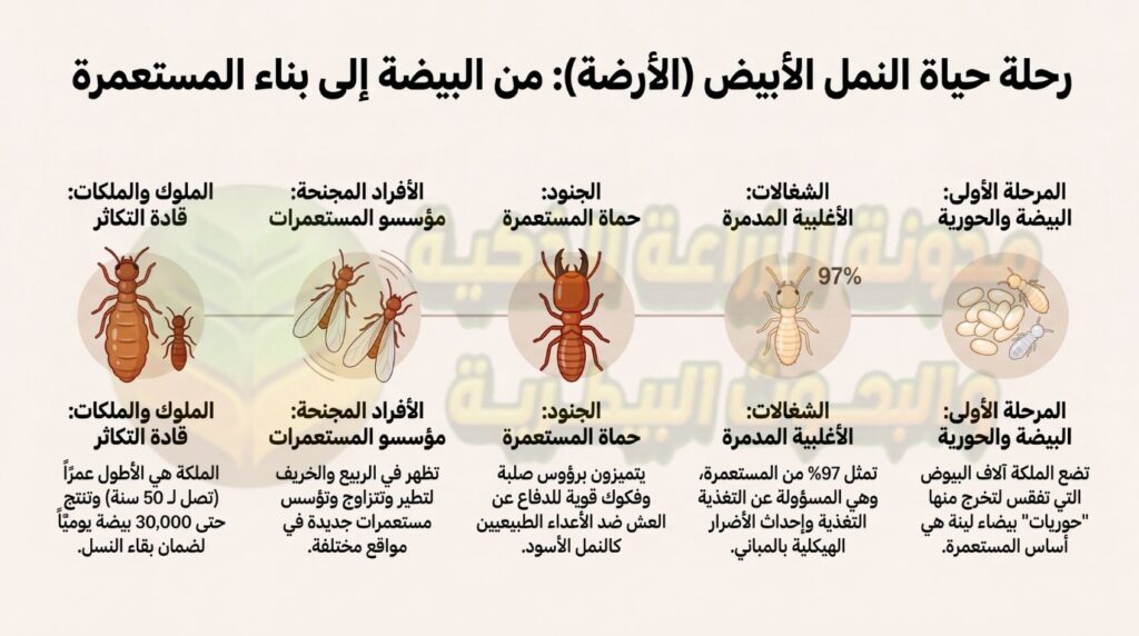 اطوار حشرة النمل الأبيض (الأرضة)