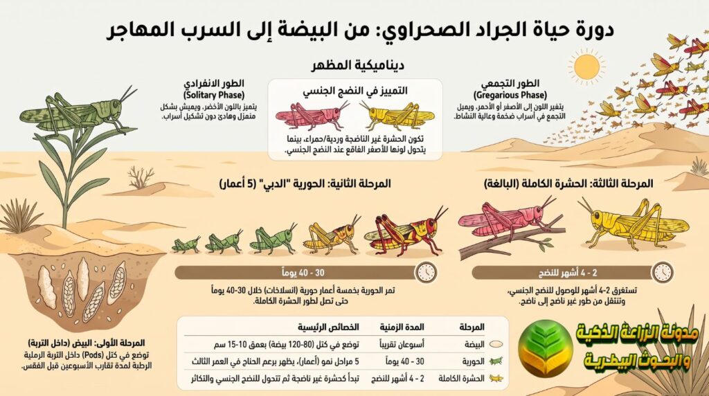 دورة حياة الجراد الصحراوي