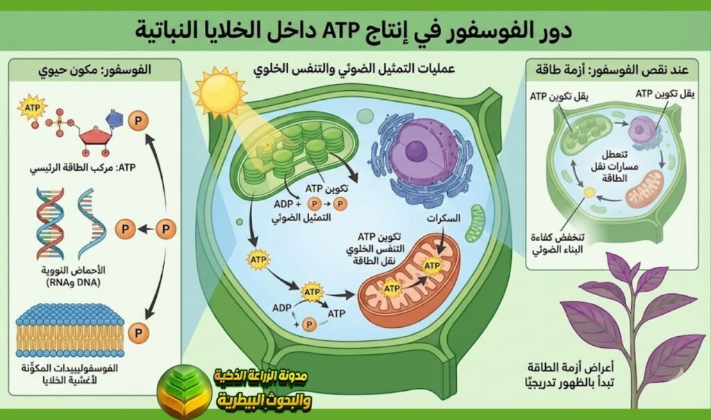 دور الفوسفور في إنتاج ATP داخل الخلايا النباتية