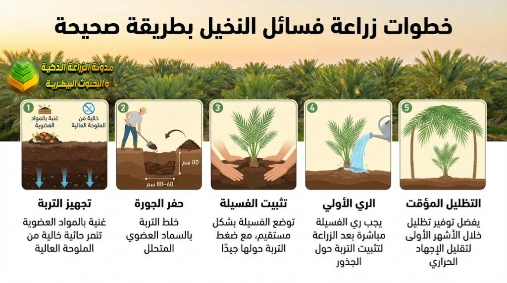 خطوات زراعة فسائل النخيل بطريقة صحيحة
