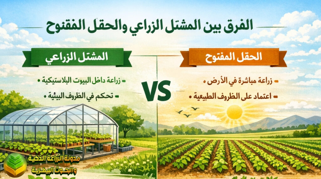 الفرق بين المشتل الزراعي والحقل المفتوح