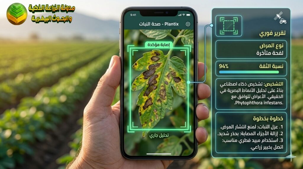 تشخيص أمراض النباتات باستخدام تطبيقات الذكاء الاصطناعي
