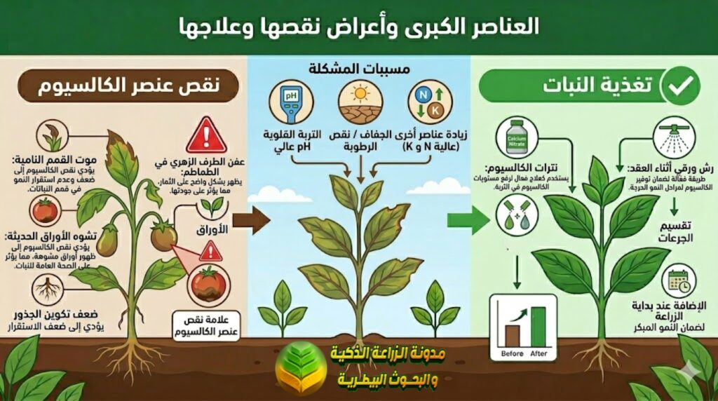 علامات نقص عنصر الكالسيوم