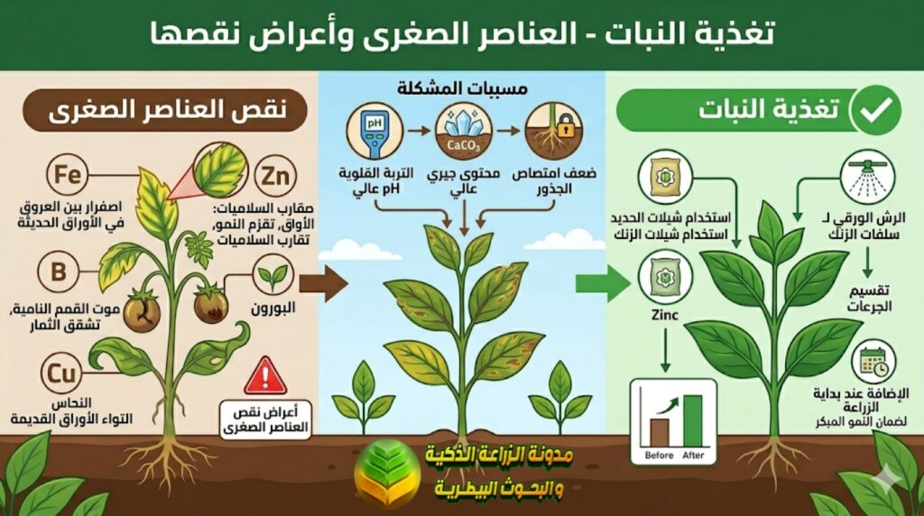 علامات نقص العناصر الصغرى