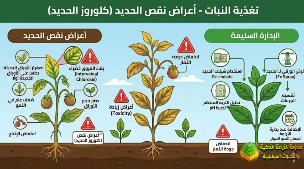 أعراض نقص الحديد (كلوروز الحديد)