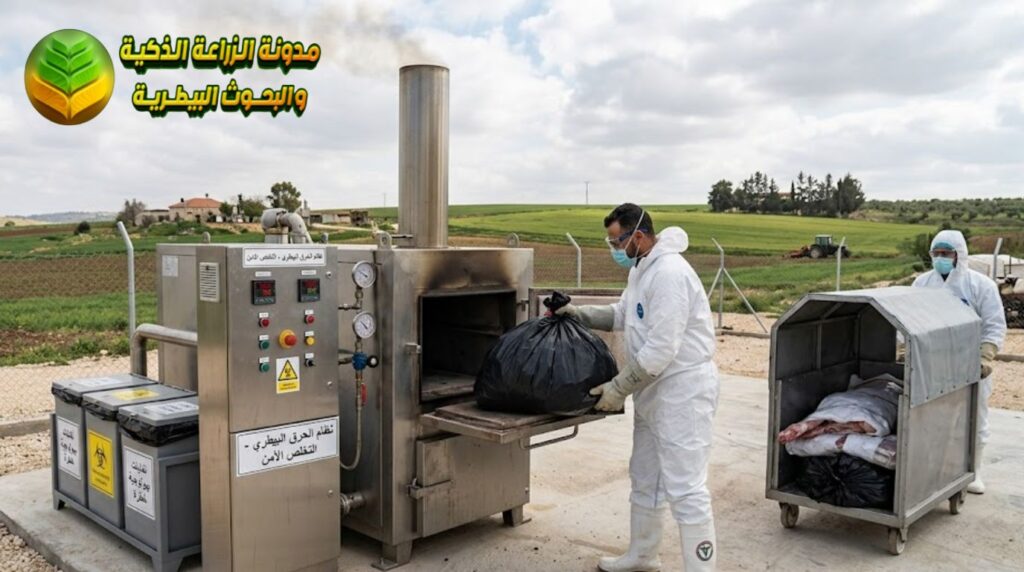 عملية التخلص الآمن من النفايات والحيوانات النافقة عبر الحرق