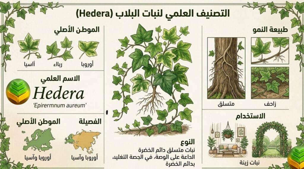 التصنيف العلمي لنبات البلاب