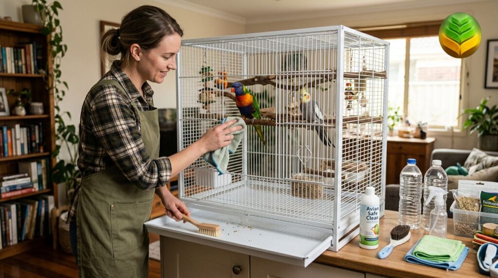 النظافة الدورية لطيور الزينة