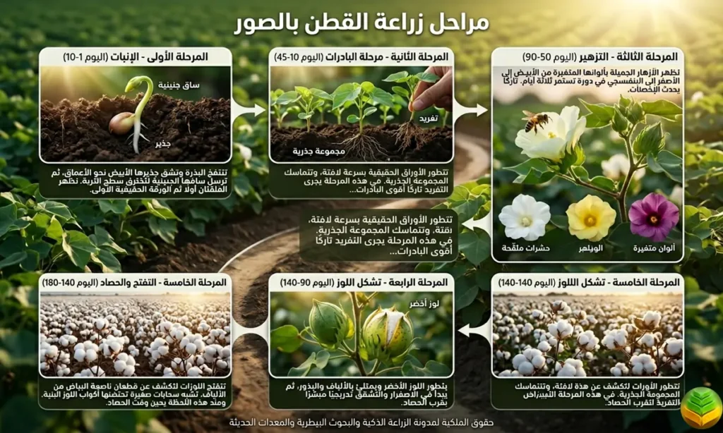 مراحل زراعة القطن بالصور