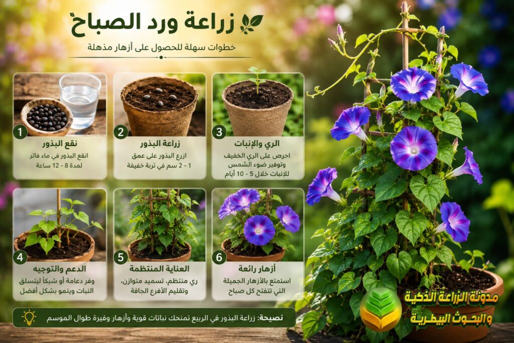 زراعة ورد الصباح في الأصص