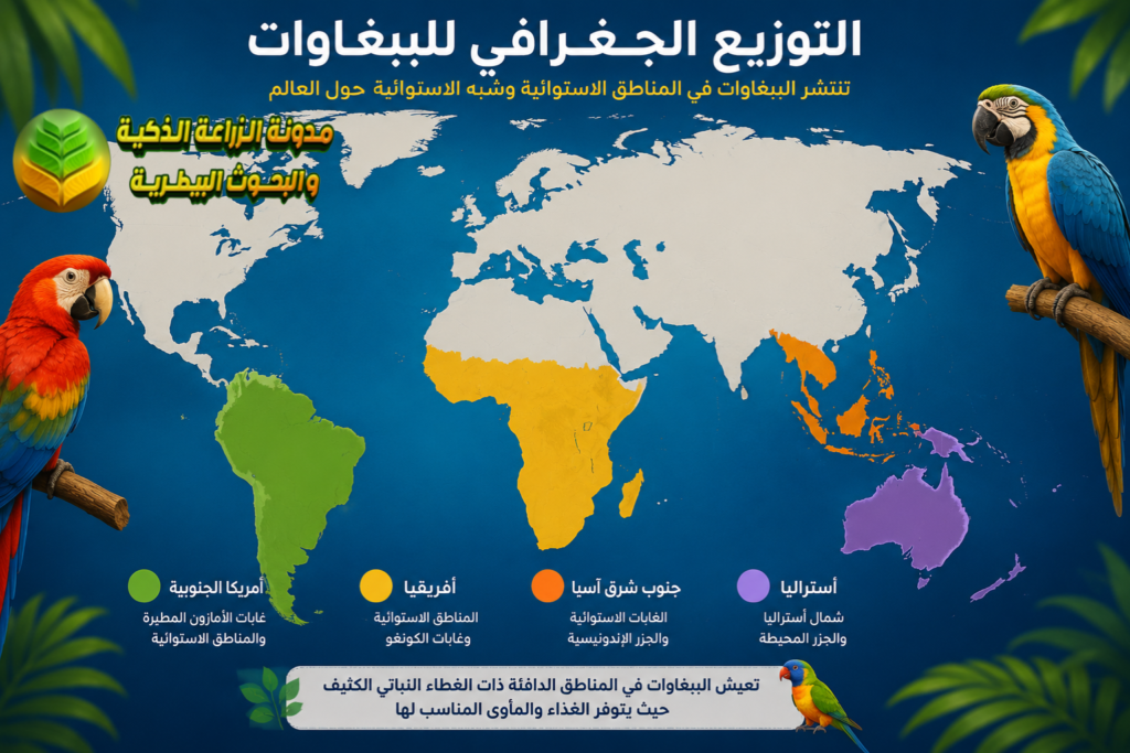 التوزيع الجغرلفي للببغاء