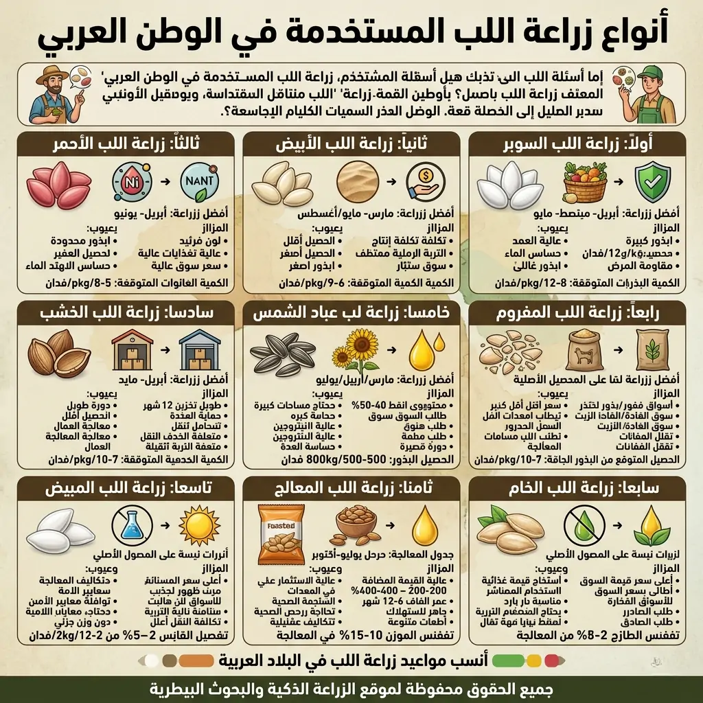 أنواع زراعة اللب المستخدمة في الوطن العربي