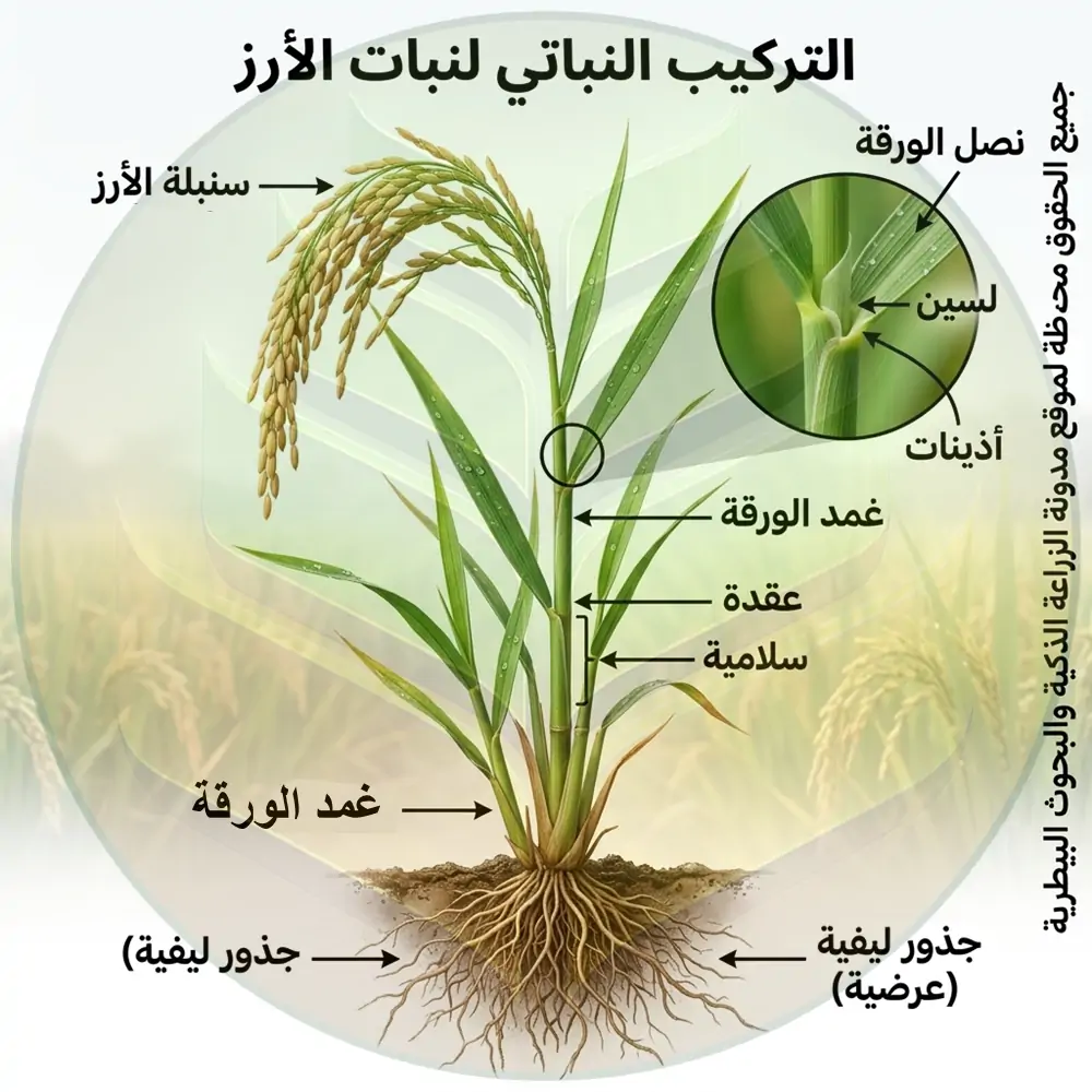 التركيب النباتي لنبات الأرز