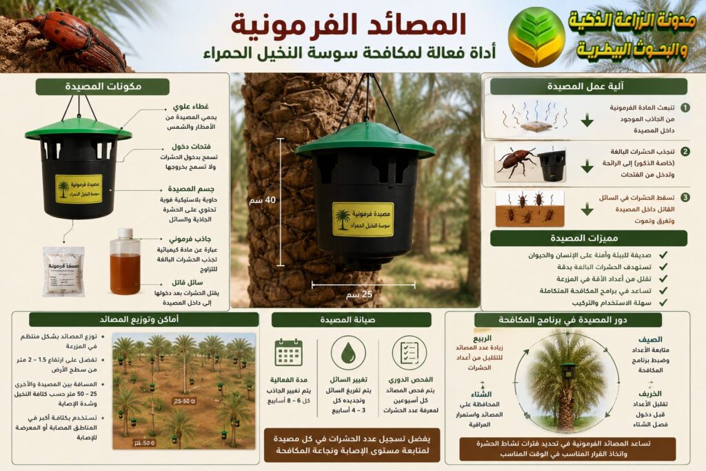 المصائد الفرمونية ودورها في مكافحة سوسة النخيل