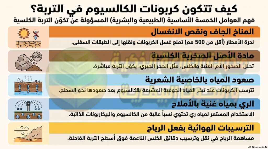 تكوّن كاربونات الكالسيوم في التربة