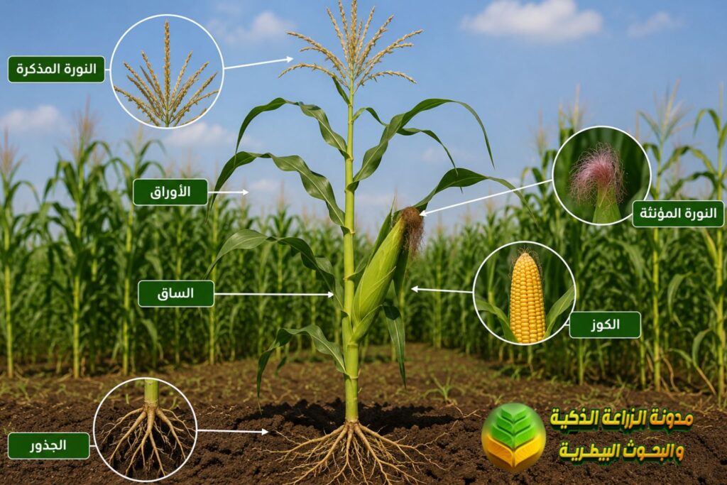 اجزاء الذرة الشامية