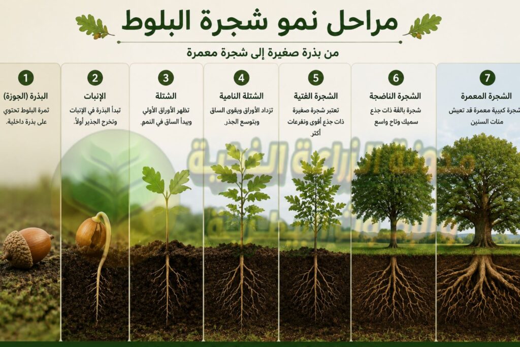 مراحل نمو شجرة البلوط