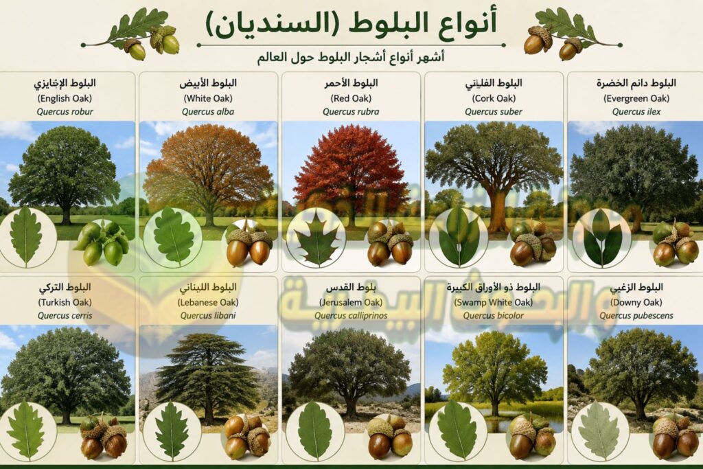 أنواع البلوط (السنديان)