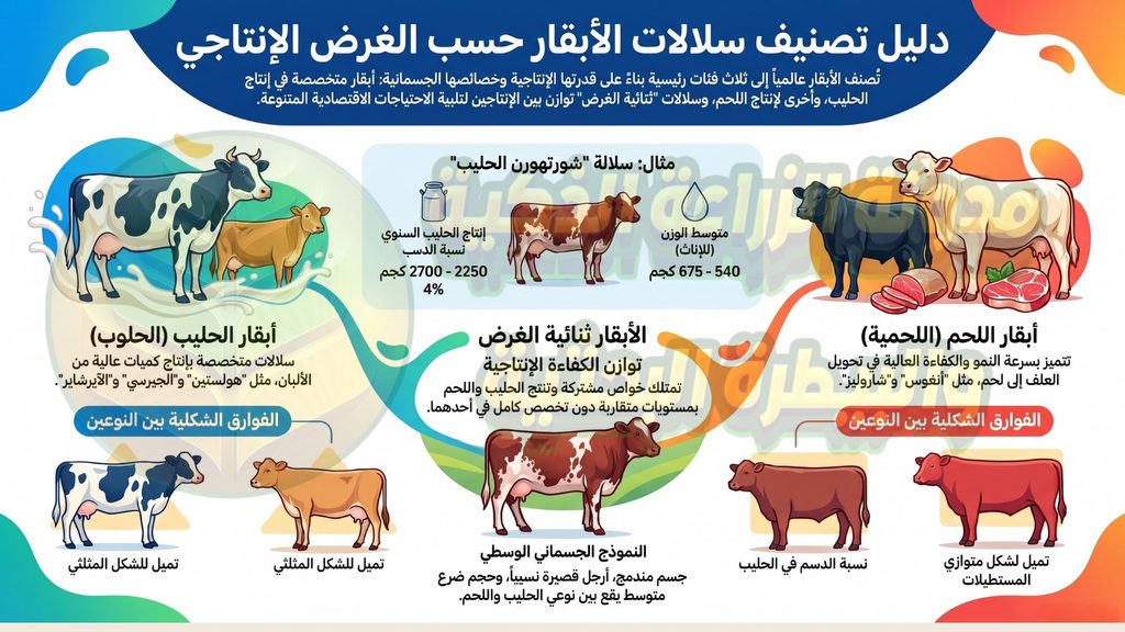 تصنيف سلالات أنواع الأبقار
