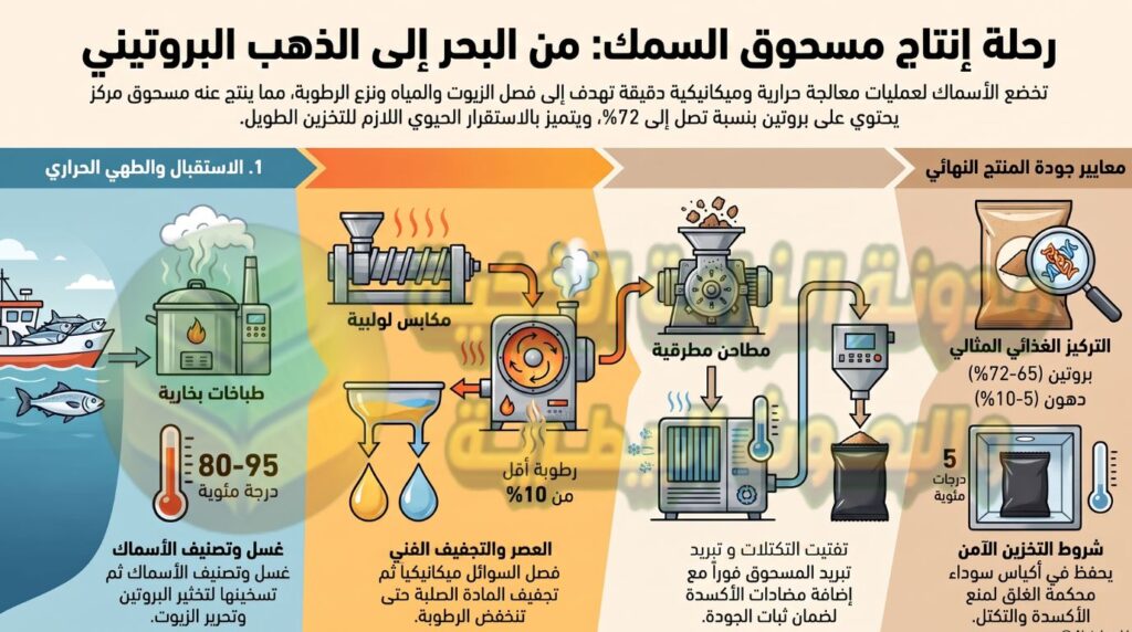مراحل تصنيع مسحوق السمك
