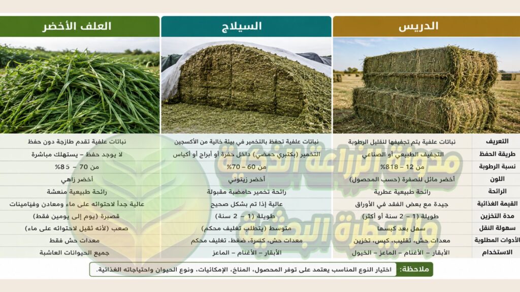 الدريس والسيلاج والعلف الاخضر