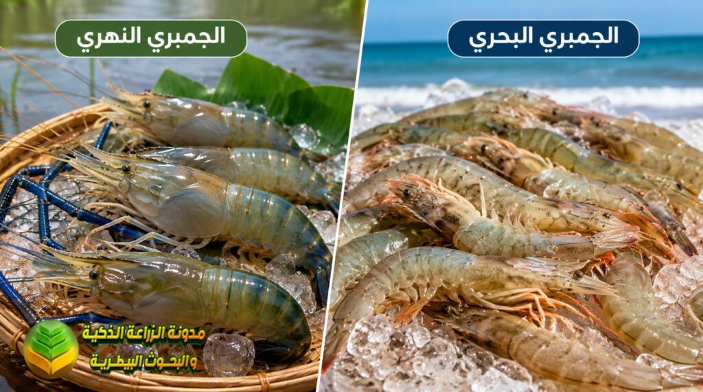 الفرق بين الجمبري البحري والنهري