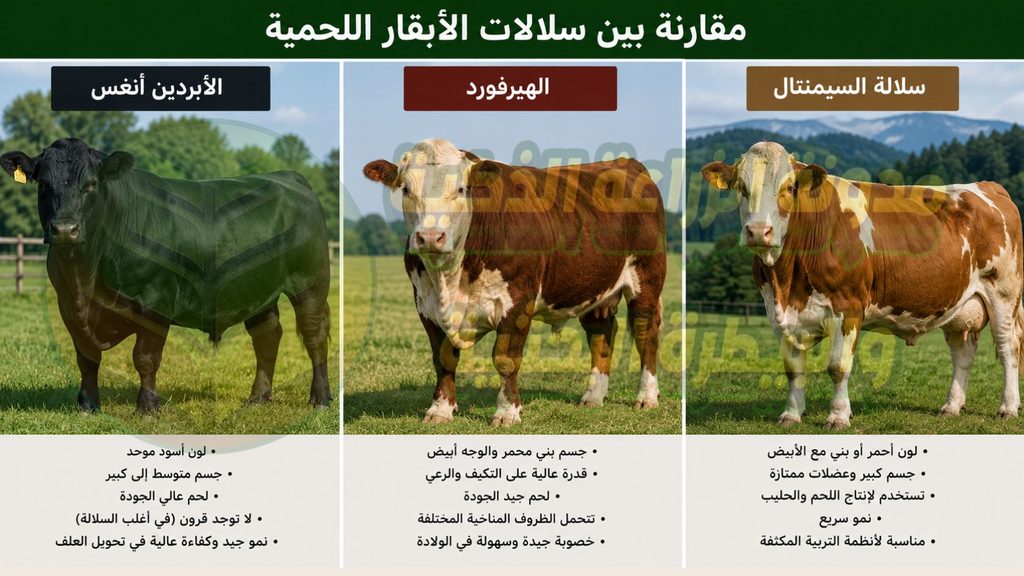 أشهر سلالات أبقار اللحم