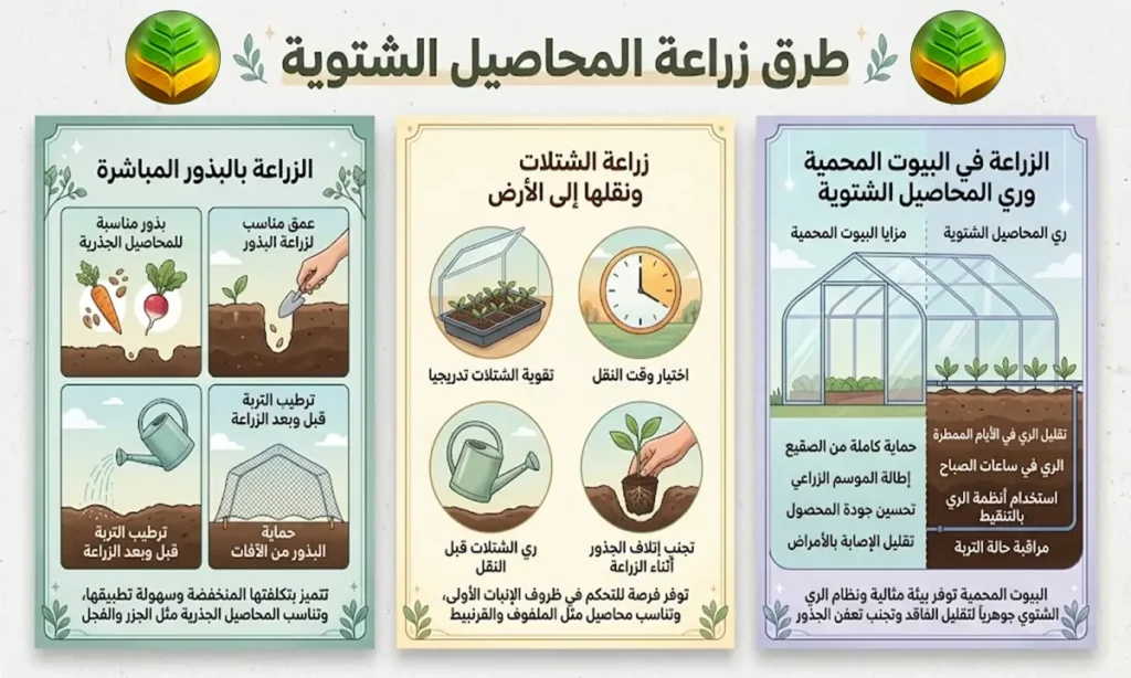 طرق زراعة المحاصيل الشتوية