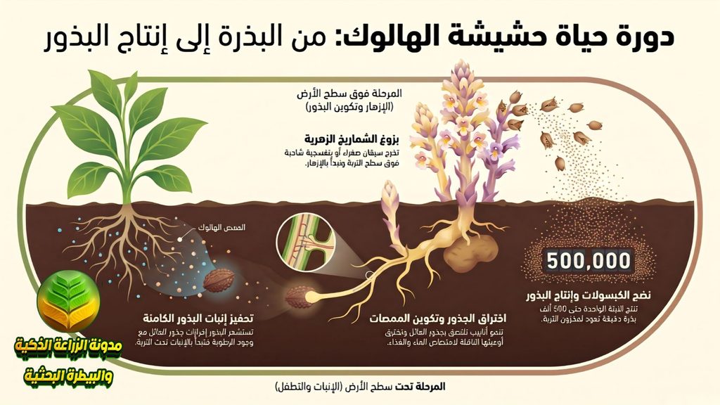 دورة حياة الهالوك من البذرة إلى إنتاج البذور