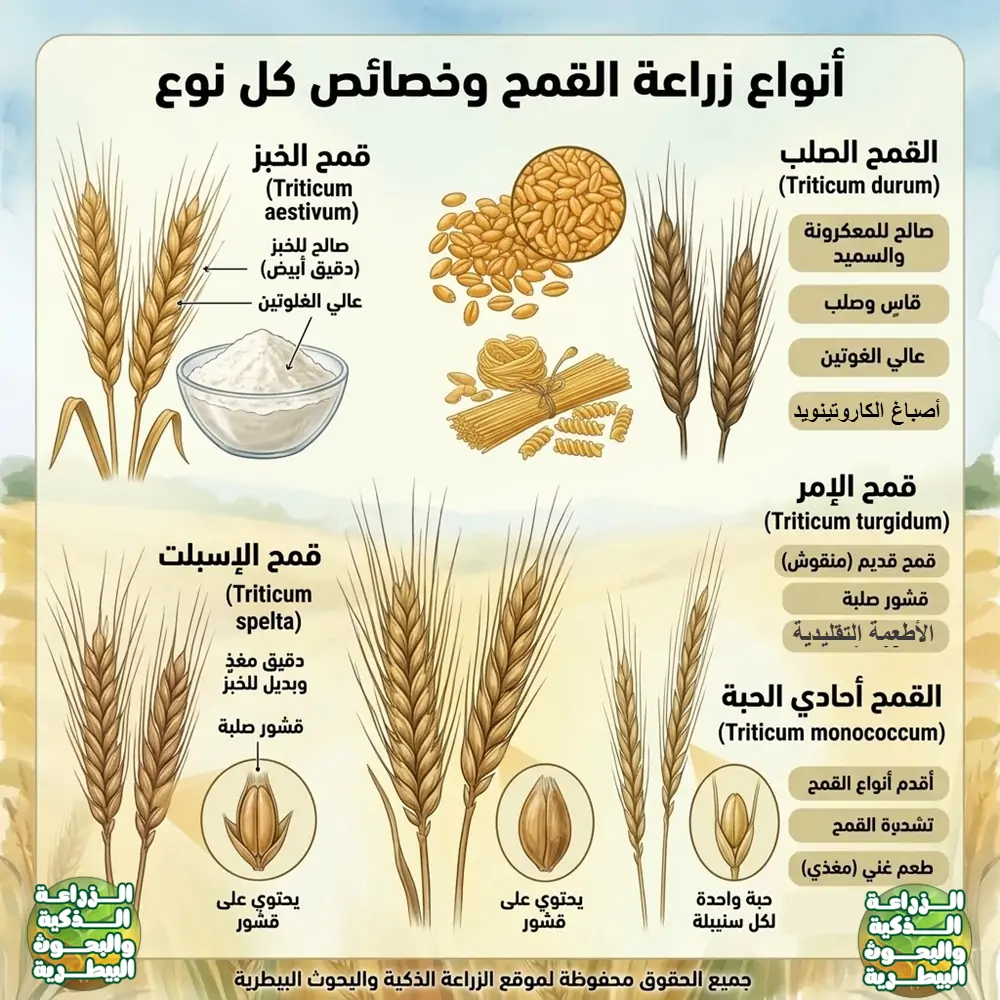 أنواع زراعة القمح وخصائص كل نوع